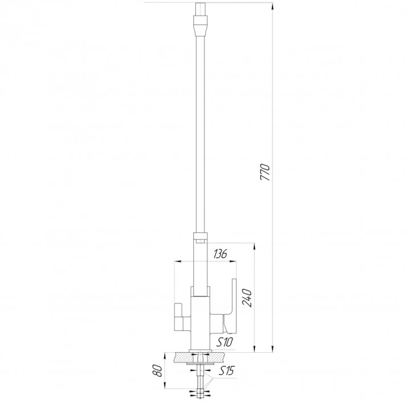 Смеситель для кухни под осмос Globus Lux Lazer GLLR-0900-10-01 черный - Фото 3